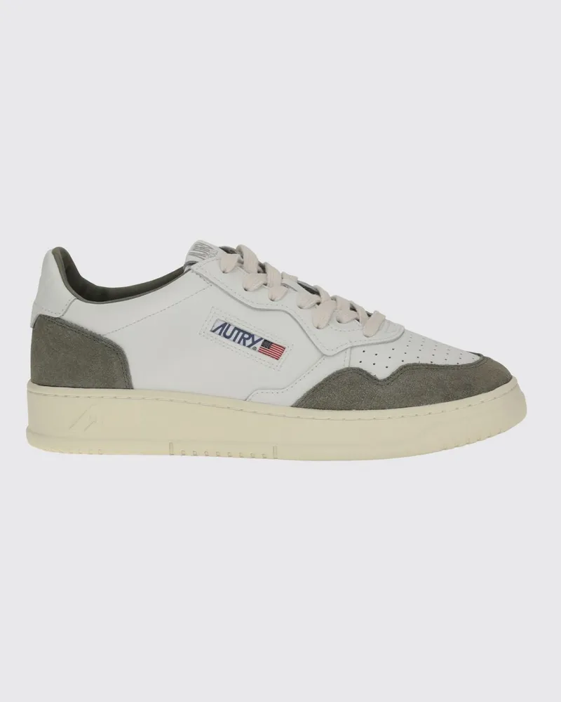 AUTRY Medalist Low zweifarbige Sneaker aus Kalbsleder und Wildleder Bianco