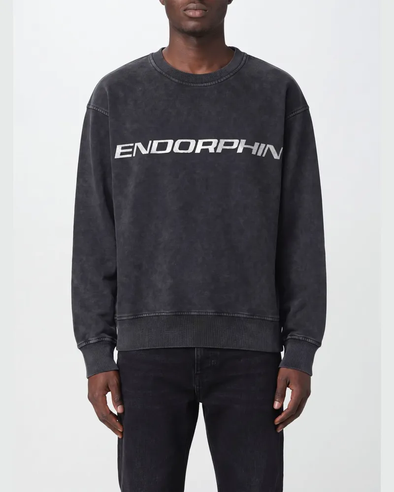 MSGM Relaxed-Fit Sweatshirt für Herren aus Baumwolle mit Slogan-Print Charcoal