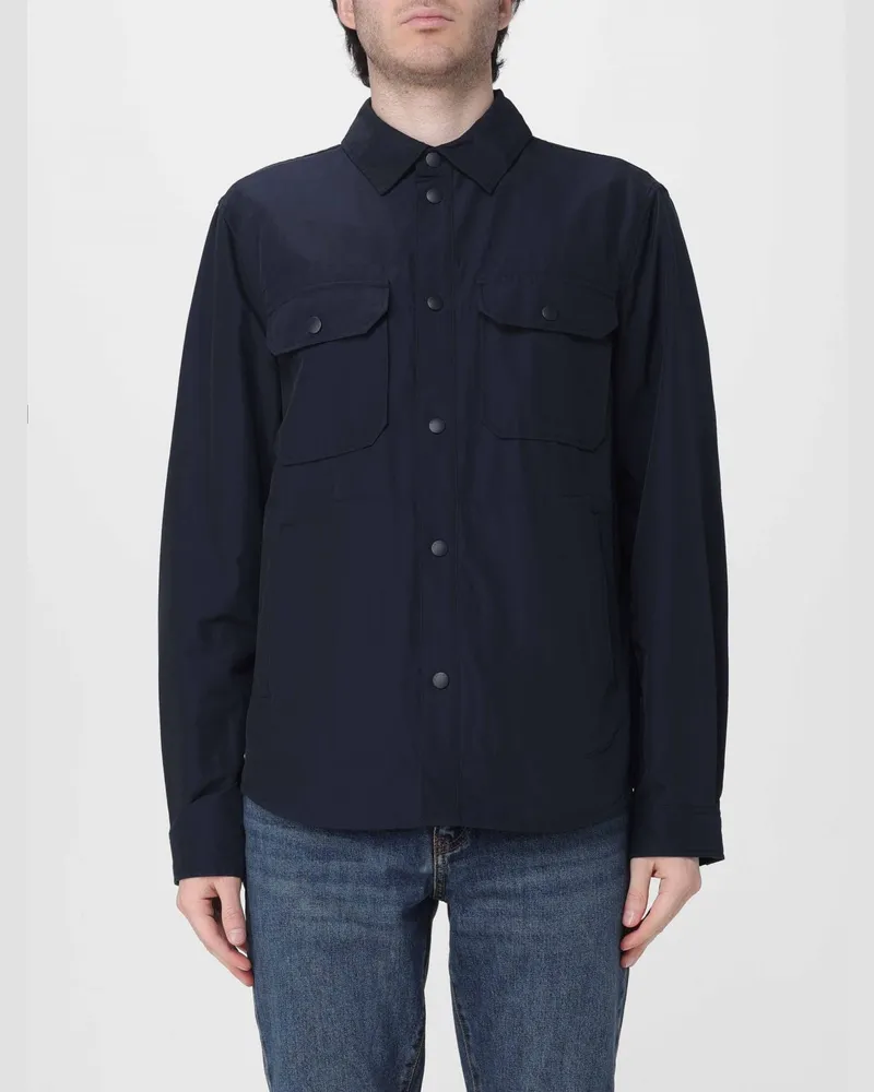 Woolrich Hemdjacke aus Baumwollmischung Blau