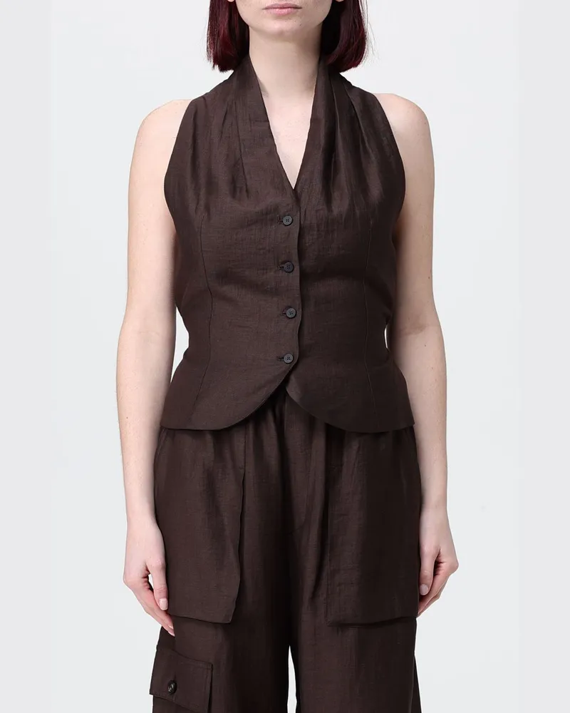 TELA Top damen Braun