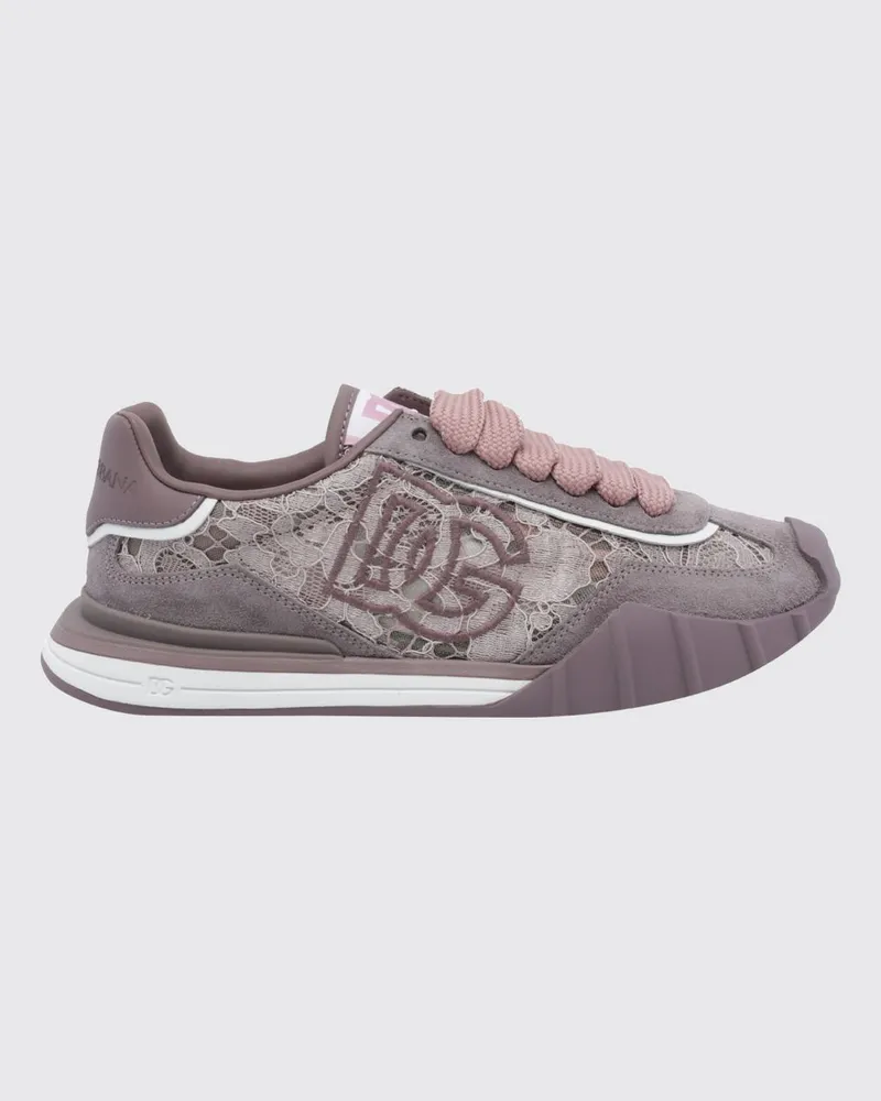 Dolce & Gabbana DOLCE  GABBANA DG Athletic Low-Top-Sneakers Dolce & Gabbana aus Spitze und Veloursleder Violett