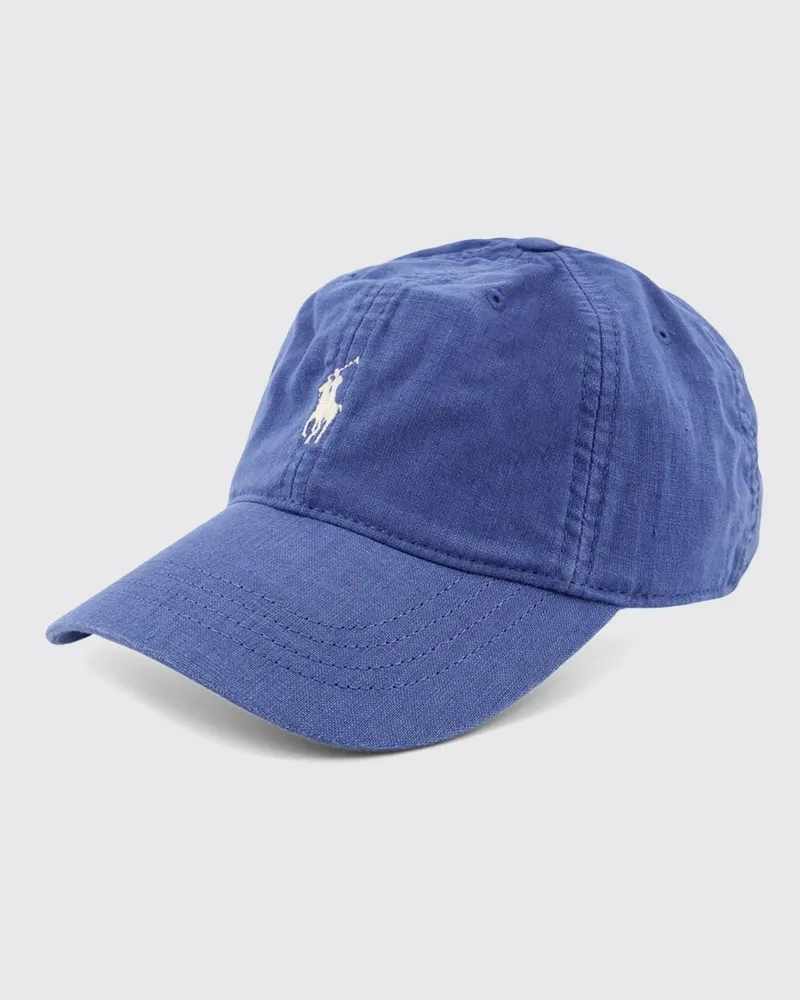 Ralph Lauren Leinenhut mit gesticktem Logo Blau