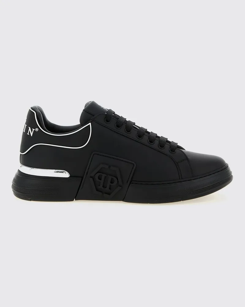 Philipp Plein Phantom Kick$ Leder Sneakers Schwarz