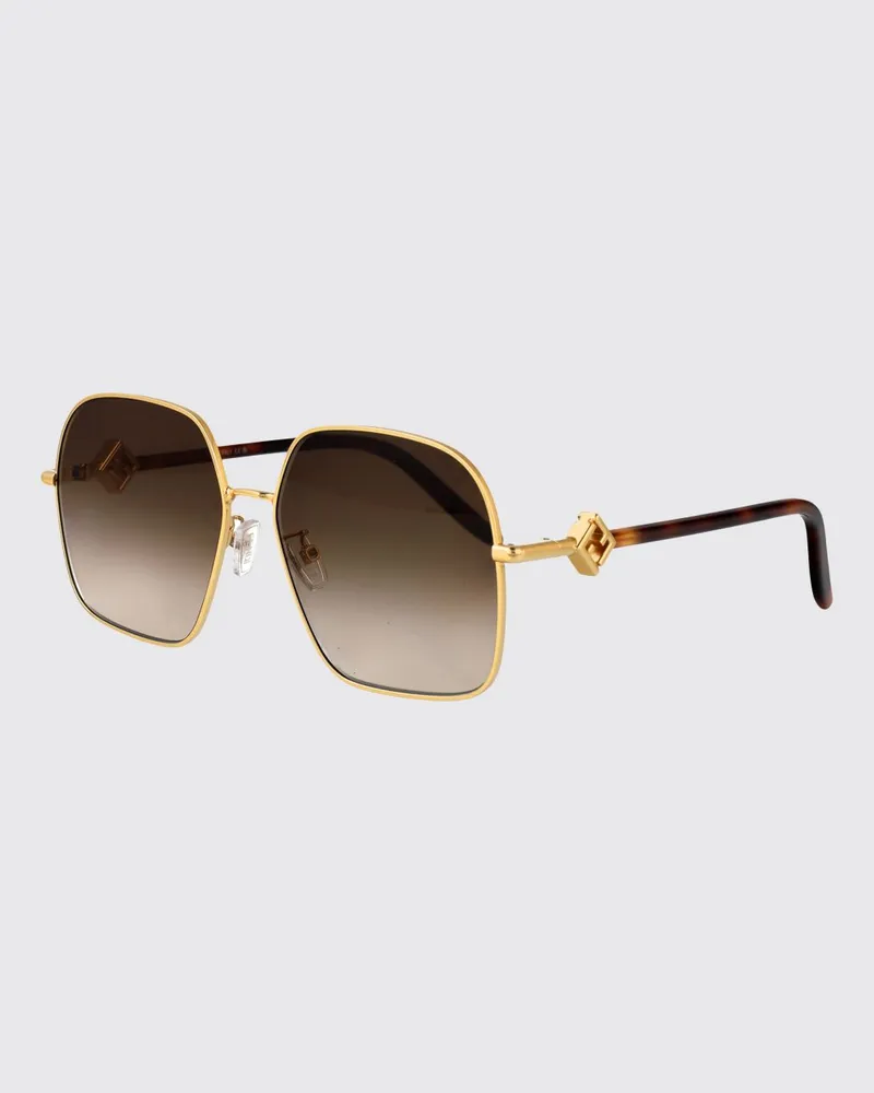 Fendi Übergroße quadratische Sonnenbrille aus Metall mit FF-Monogramm Violett