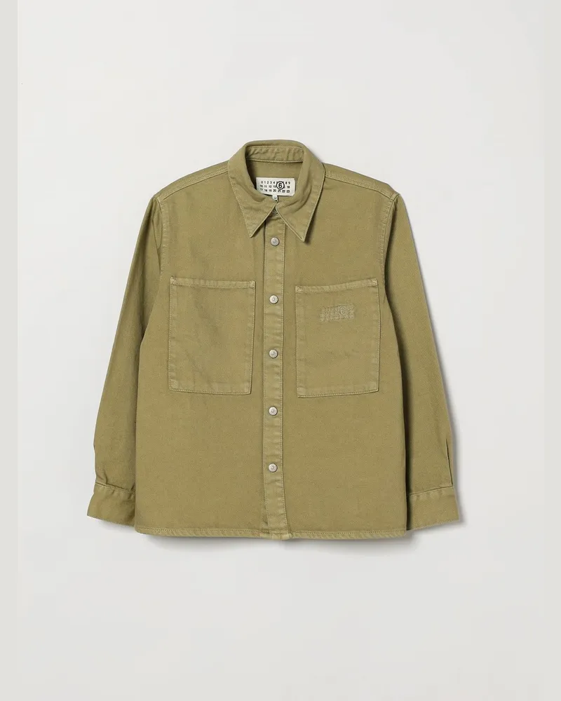 Maison Margiela Baumwollhemd für Jungen mit klassischem Kragen Grau