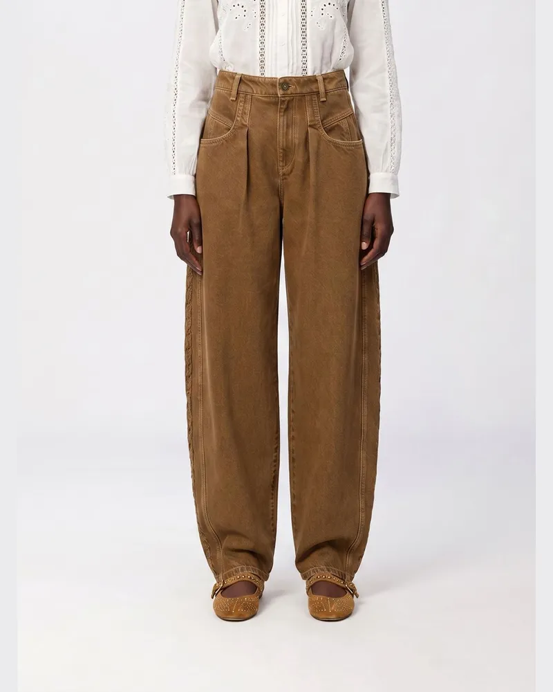 Isabel Marant Lisha High-Waist Wide-Leg Jeans von aus Baumwolldenim Braun
