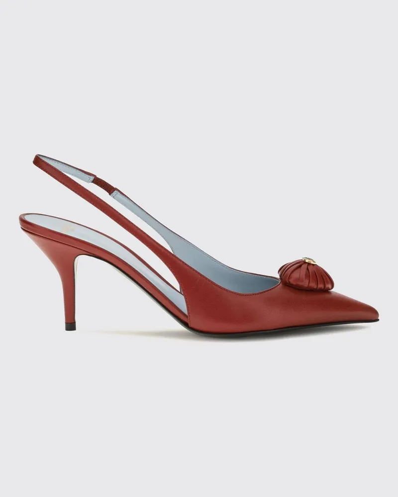 Valentino Garavani Coeur Royal Leder-Slingbacks mit VLogo Signature Rot