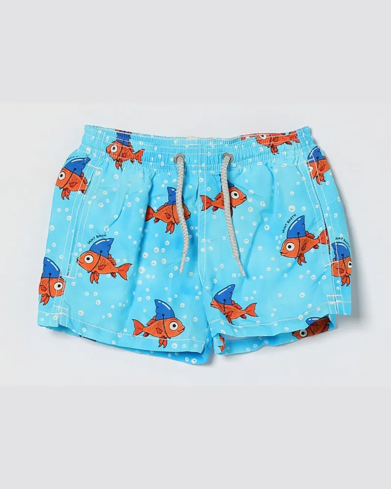 MC2 Saint Barth Bedruckte Boxer-Badehose Hellblau