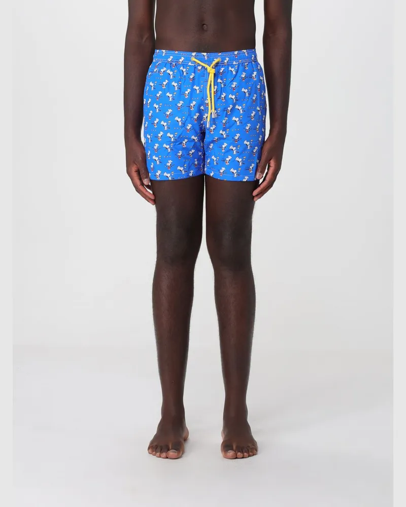 MC2 Saint Barth Bedruckte Boxer-Badehose Hellblau