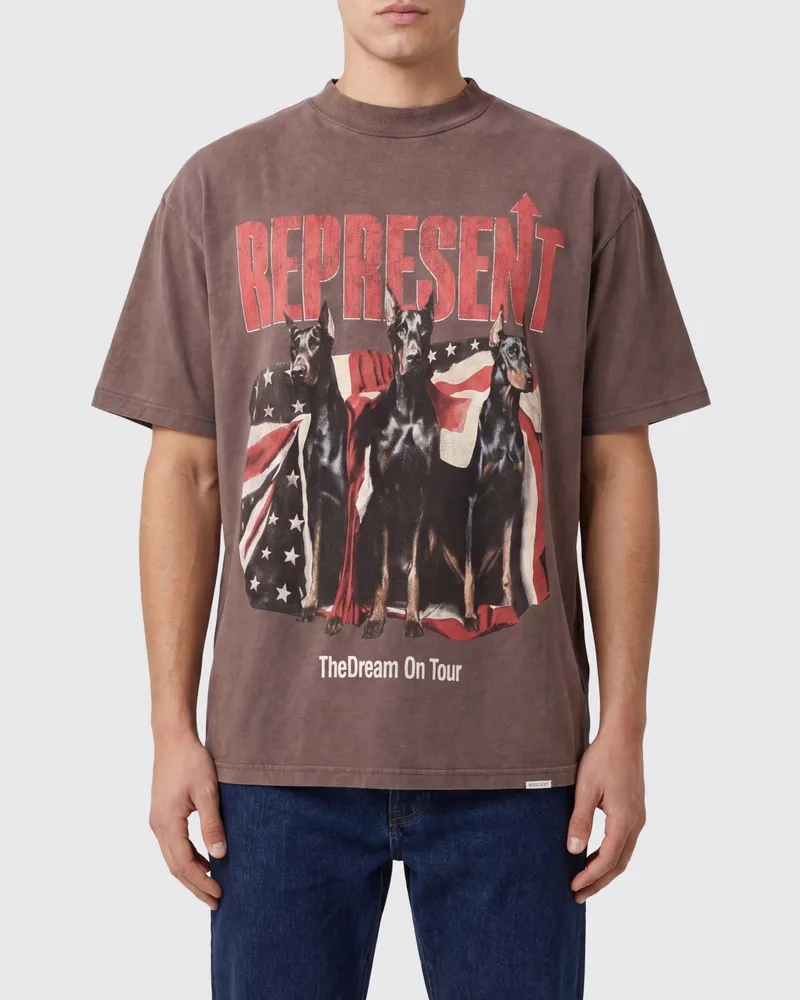 REPRESENT Bedrucktes Baumwoll-T-Shirt Schwarz