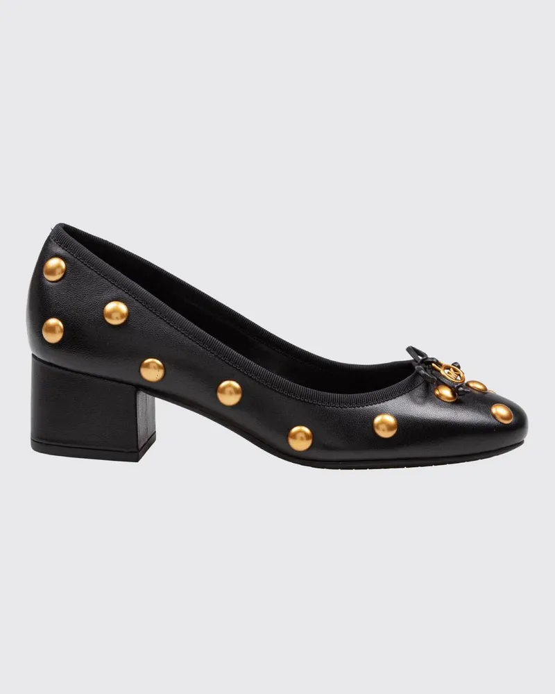 Michael Kors Piper Flex Pumps aus Glattleder mit Schleife und MK-Monogramm Schwarz