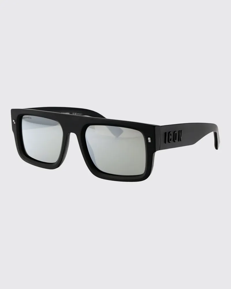 Dsquared2 Piloten-Sonnenbrille aus schwarzem Acetat mit farbigen Gläsern Schwarz