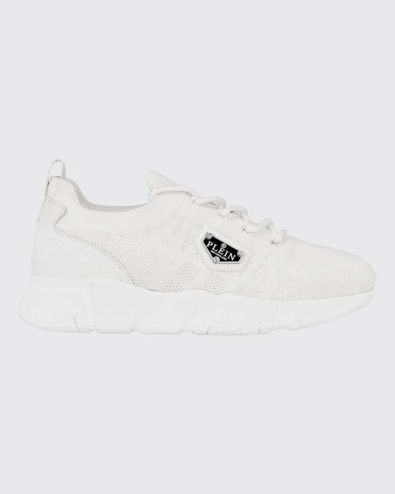 Philipp Plein Low-Top-Sneakers aus technischem Mesh mit elastischem Knöchel Weiß