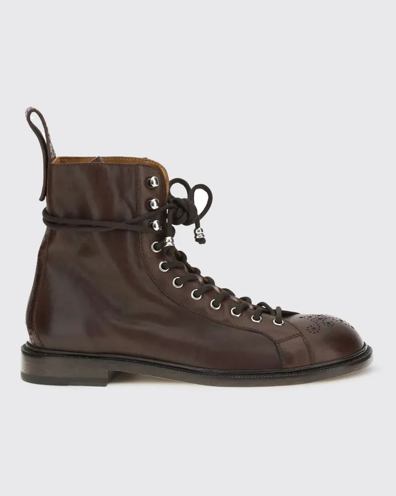 Versace Billy Leder-Stiefeletten Braun