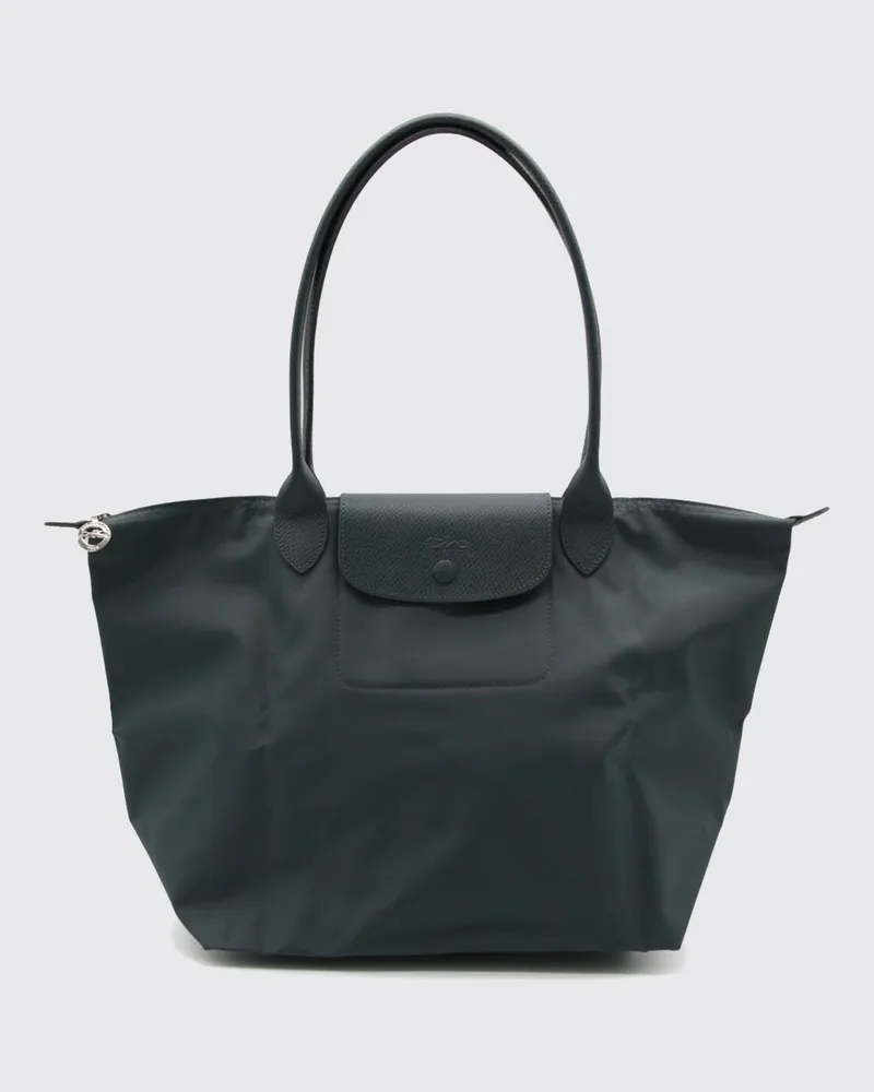 Longchamp Le Pliage One Große Schulter-Tragetasche aus recyceltem Nylon Grau