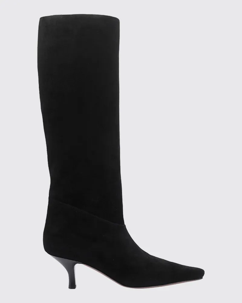 Paris Texas Kniehohe Stiletto-Stiefel aus Veloursleder von Schwarz