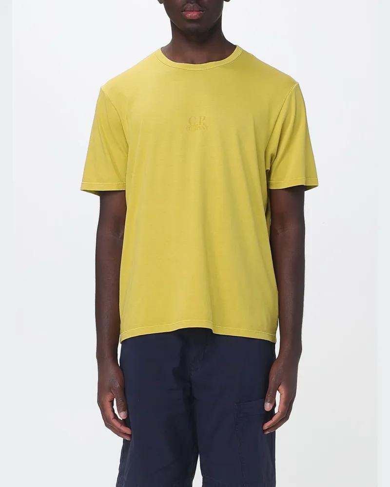 C.P. Company Baumwoll-T-Shirt mit Logo Mustard