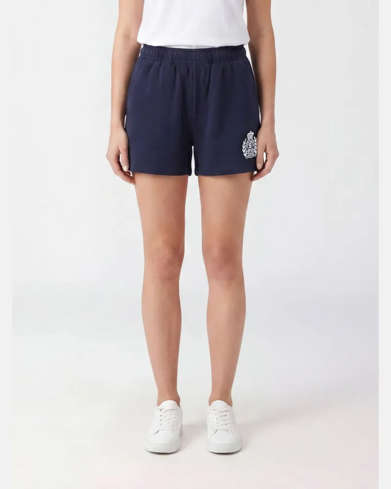SPORTY & RICH SPORTY  RICH Baumwoll-Jogging-Shorts Sporty & Rich mit elastischem Bund und Logo Navy