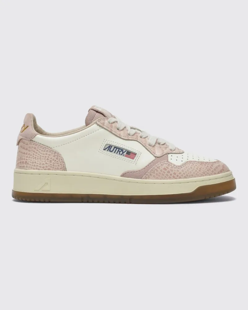 AUTRY Medalist Low Super Vintage Sneakers aus Leder und Veloursleder mit Used-Effekt Pink