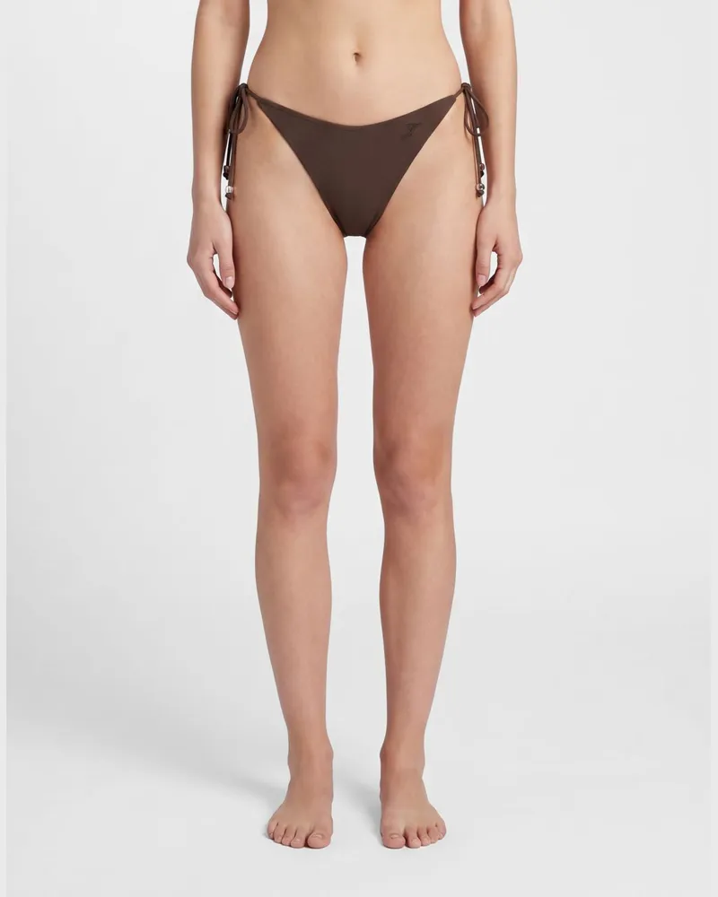 Jacquemus Bikini-Unterteil mit mittlerer Leibhöhe und verstellbaren seitlichen Bändern Braun