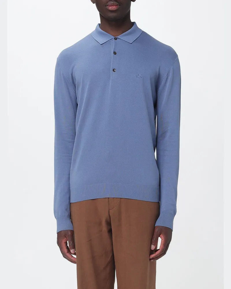 Etro Polohemd aus Baumwollstrick Blau