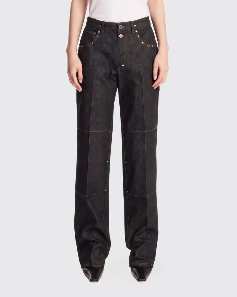 Christophe Lemaire Straight Jeans aus Baumwolldenim Schwarz