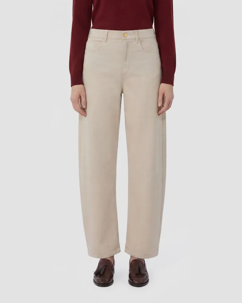Max Mara Baggy Stretch-Baumwoll-Jeans Beige