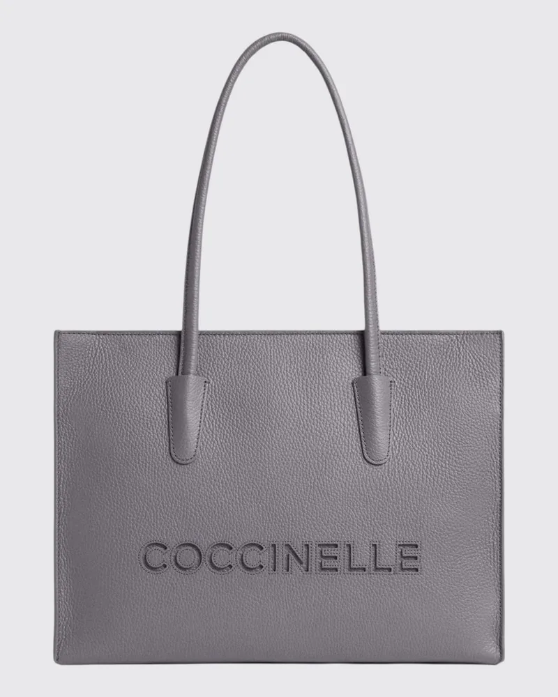 Coccinelle Mittelgroße Myrtha26 Tote-Tasche von aus genarbtem Leder mit Doppelgriff Blau