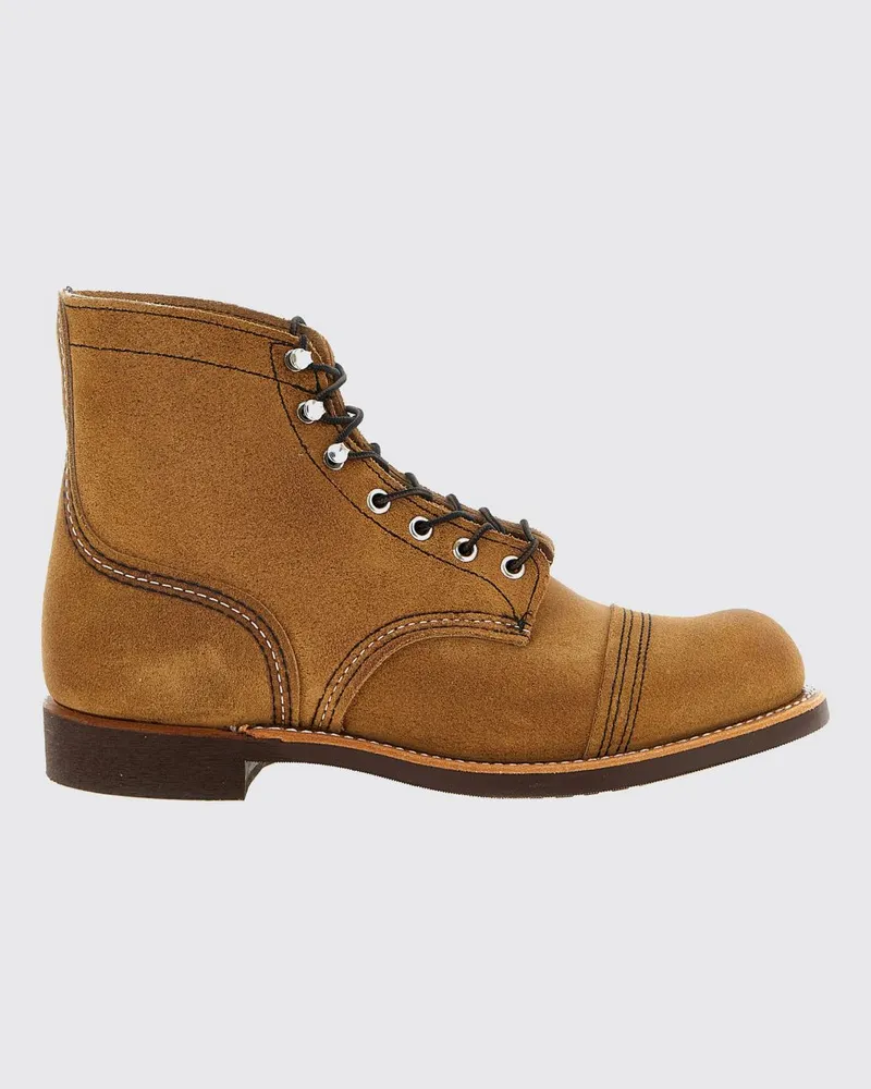 Red Wing Shoes Iron Ranger Schnürstiefel aus Glattleder mit runder Kappe Braun