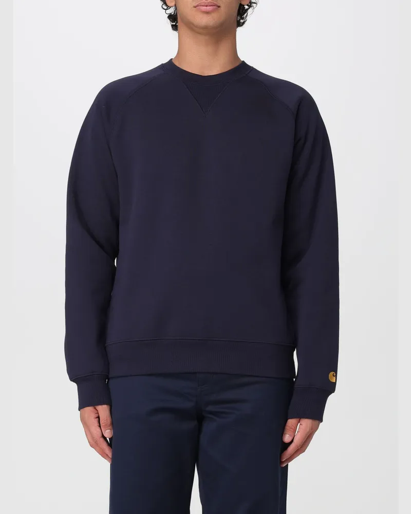 Carhartt WIP Einfarbiges Relaxed-Fit Baumwoll-Sweatshirt mit überschnittenen Schultern Blau