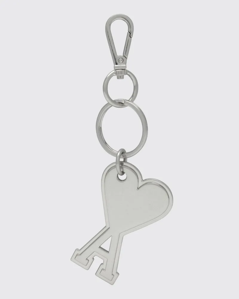 AMI Paris Metall-Schlüsselanhänger von mit Monogramm und Karabinerhaken Silber