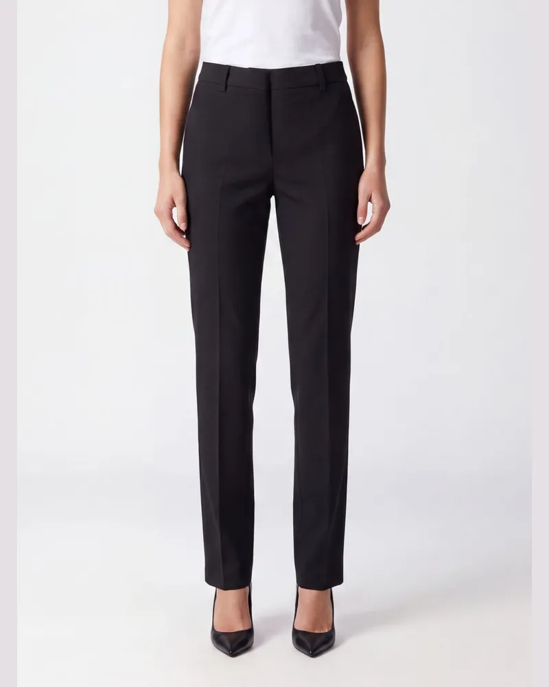 PT TORINO mittelhohe Skinny-Hose aus gestricktem Kaschmir Schwarz
