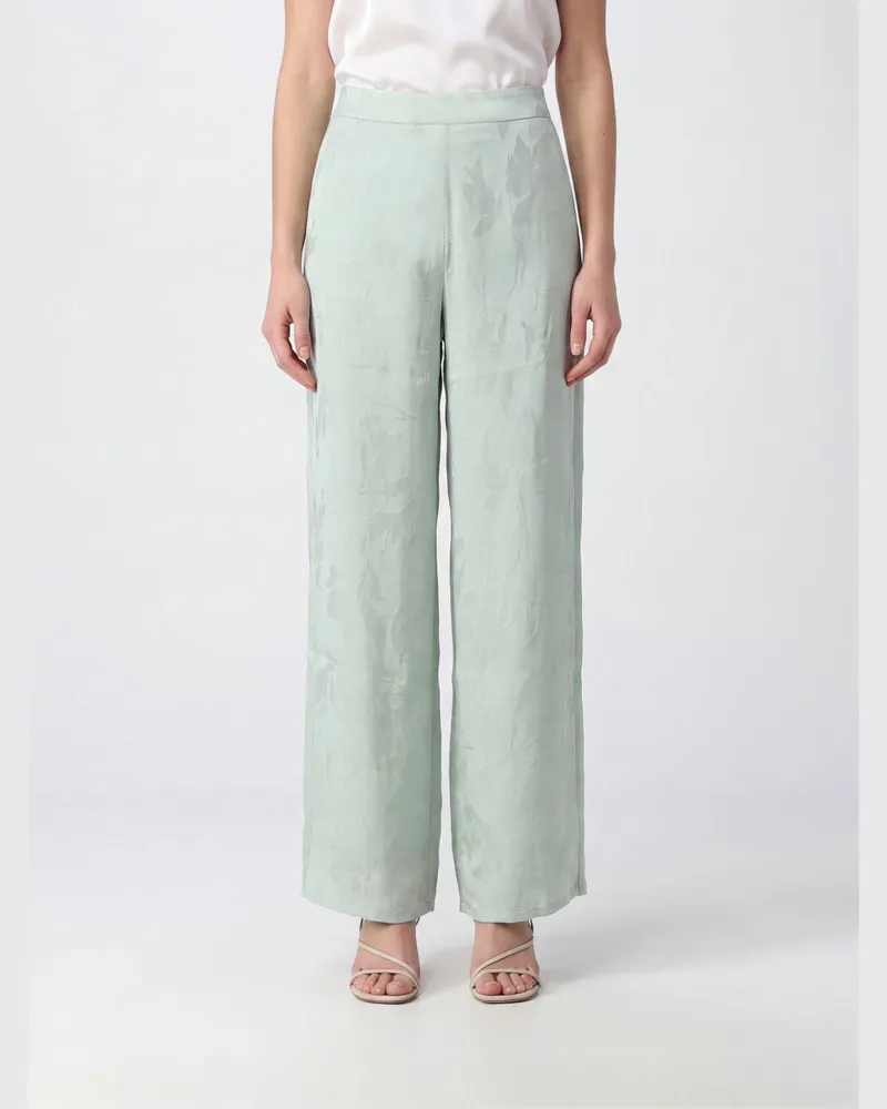 Calvin Klein Palazzohose aus Satin mit Blumenmuster und hoher Taille Wasser