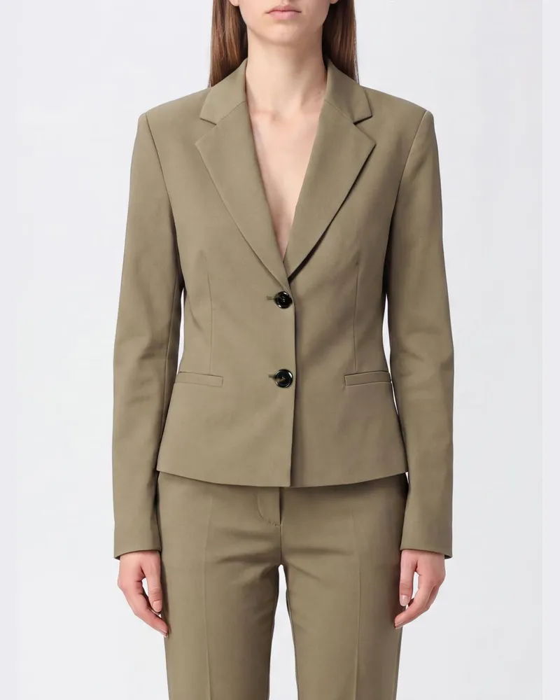 Pinko Slim-Fit-Blazer aus Crêpe mit Zwei-Knopf-Verschluss Grün