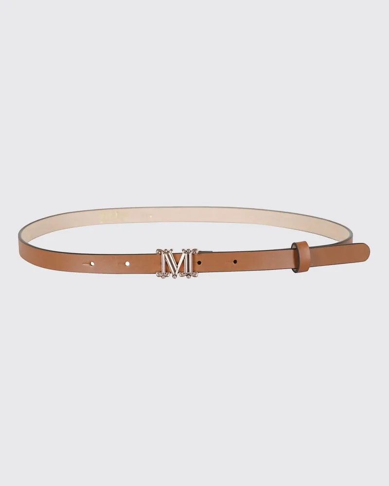 Max Mara Ledergürtel mit Logo-Schnalle Braun
