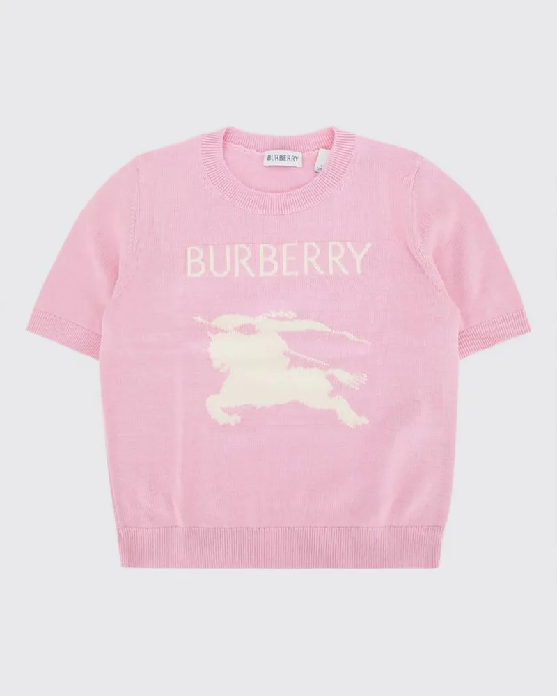 Burberry Rundhalspullover für Jungen aus Woll-Baumwoll-Mischung mit EKD-Logo Pink
