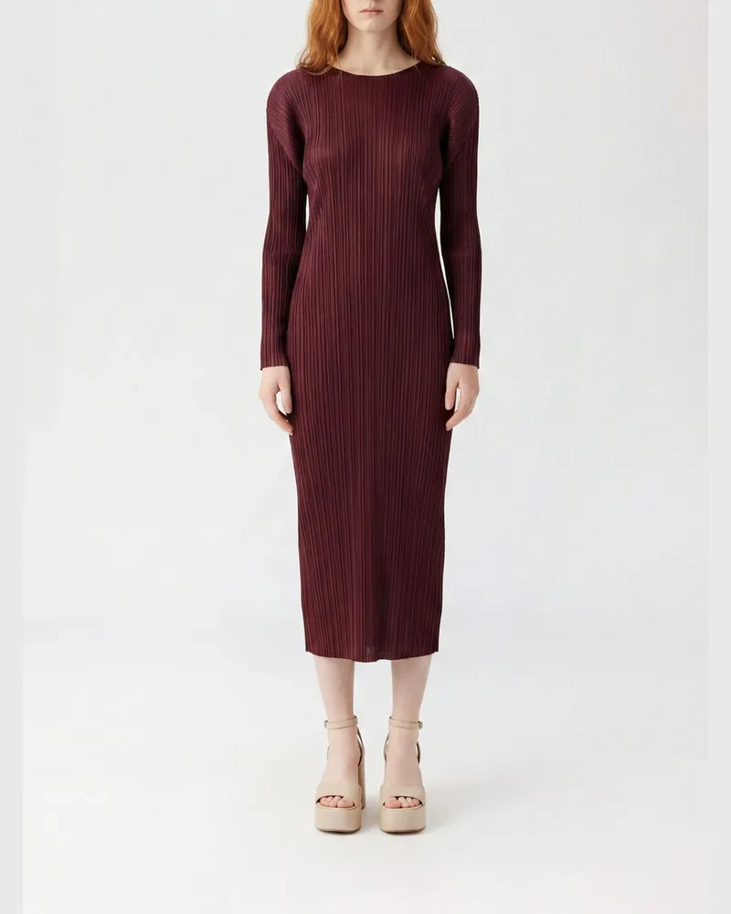 Issey Miyake Kleid damen Burgunderrot