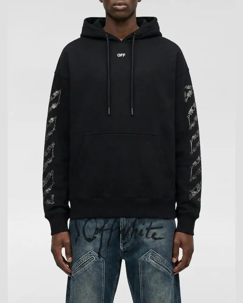 OFF-WHITE Baumwoll-Kapuzenpullover Arrow Schwarz