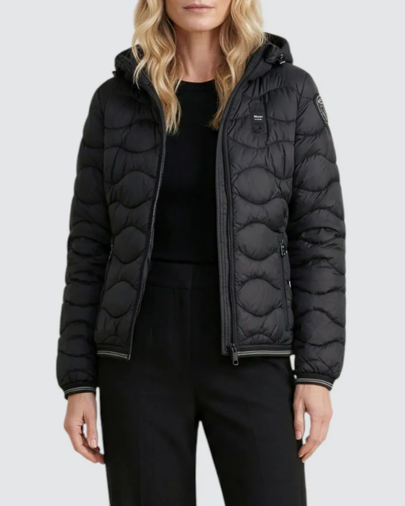 Blauer Mantel damen Schwarz