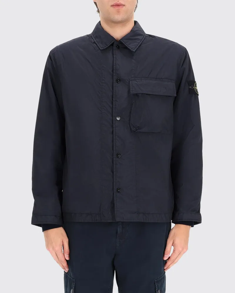 Stone Island Overshirt aus recyceltem Nylon Blau