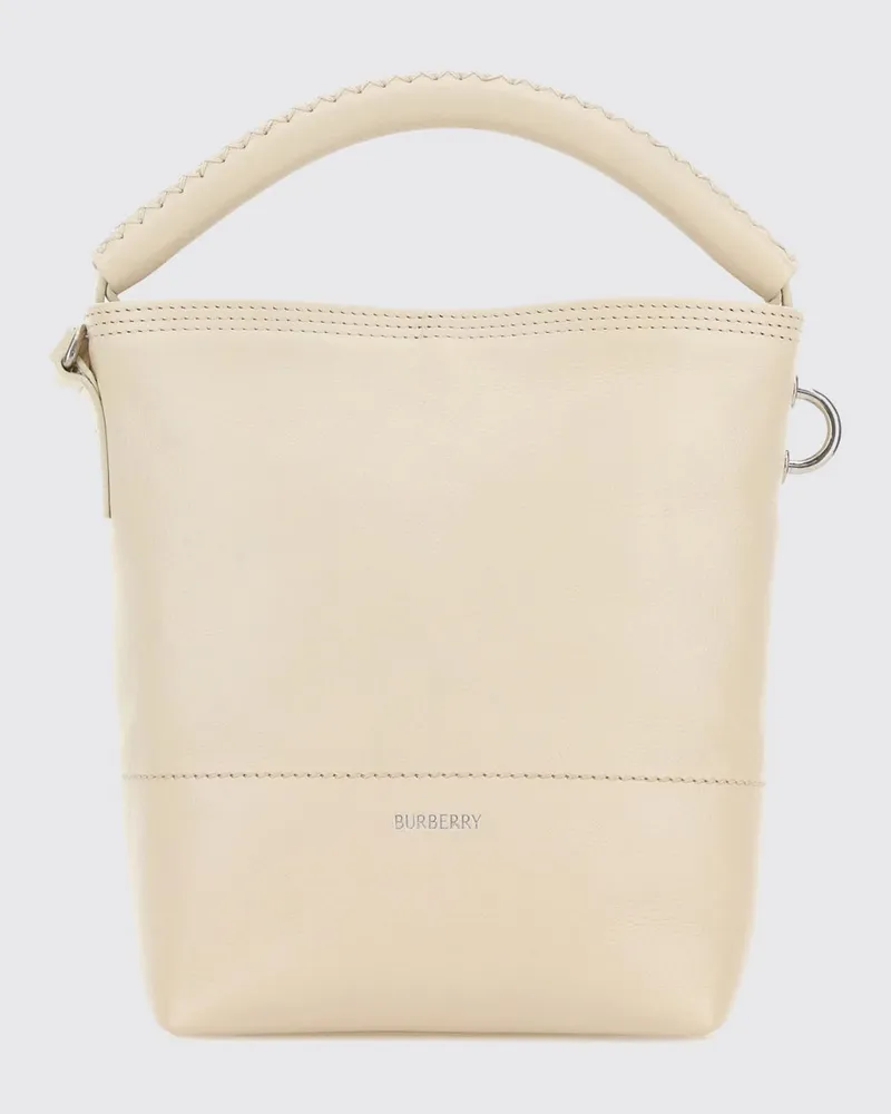 Burberry B Clip Mini Bucket Bag aus glattem Kalbsleder Weiß
