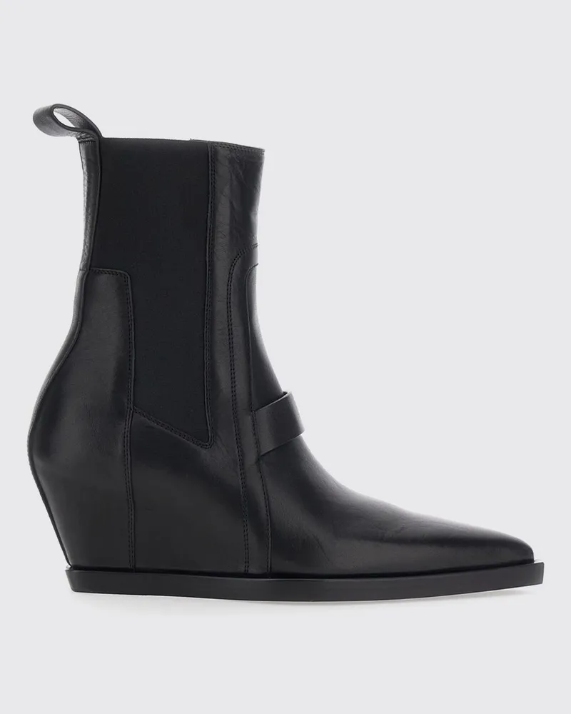 Rick Owens Sharp Leder-Chelsea-Boots mit Keilabsatz Schwarz