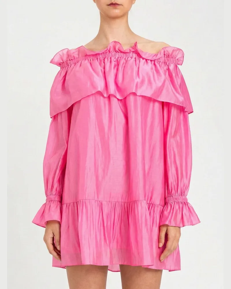 Twin-Set Mini-Kleid aus Crêpe Pink