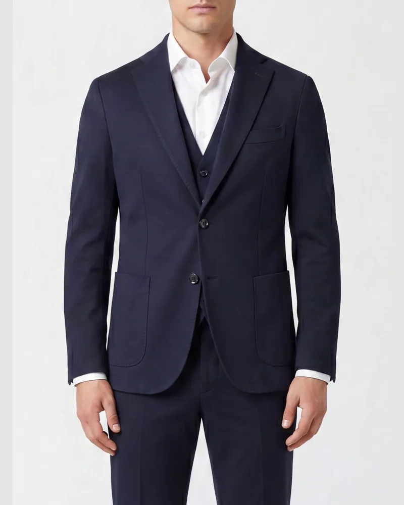 CIRCOLO 1901 Eleganter Einreiher-Blazer aus Stretch-Baumwolle mit Zwei-Knopf-Verschluss Blau