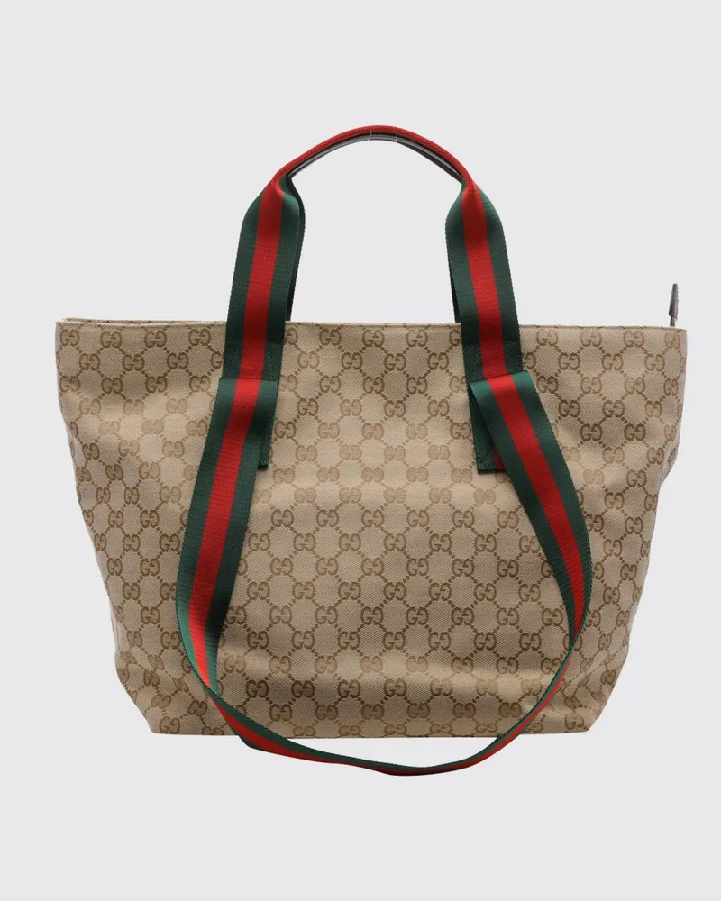 Gucci Tote aus Jacquard-Stoff mit GG-Monogramm und vier Henkeln Beige