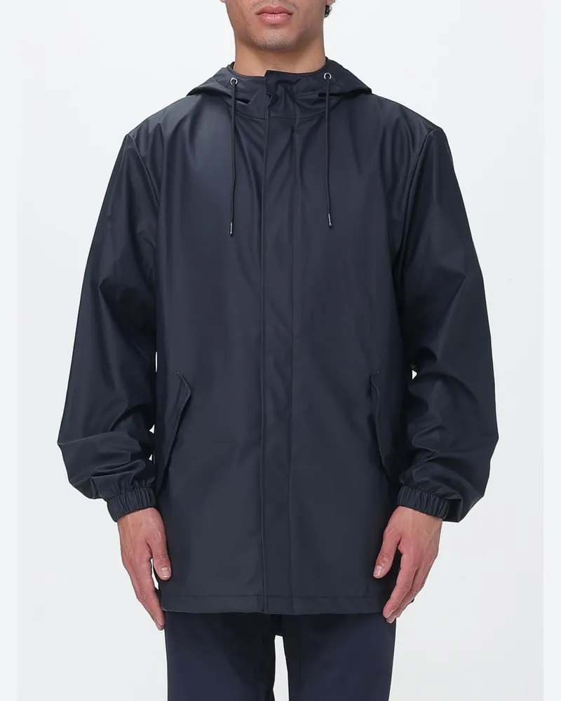 RAINS Kapuzen-Regenmantel aus Polyester Navy