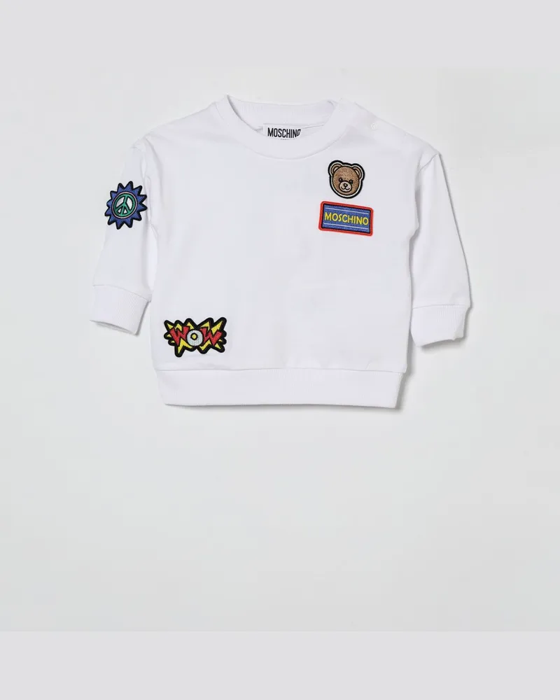 Moschino Baumwoll-Sweatshirt mit Patch Weiß