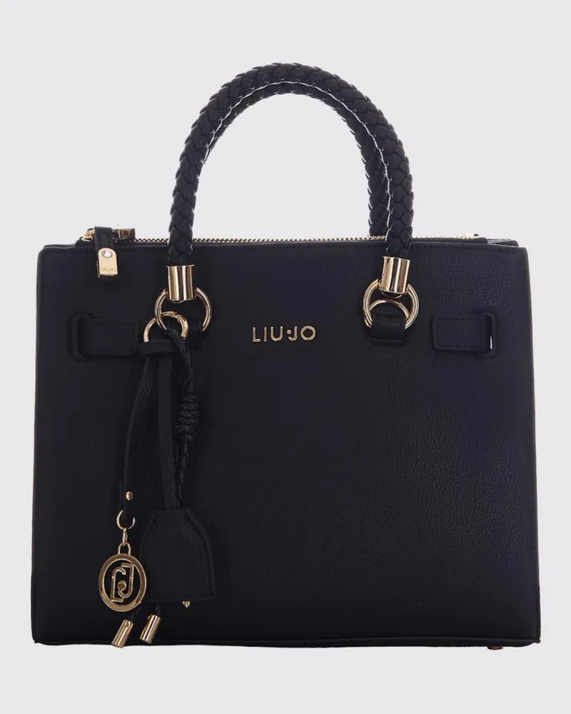 Liu Jo Handtasche aus Kunstleder mit doppeltem Henkel und Charm Schwarz