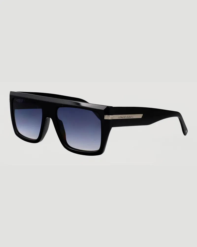 Dsquared2 Piloten-Sonnenbrille aus schwarzem Acetat mit Logo-Schriftzug Schwarz