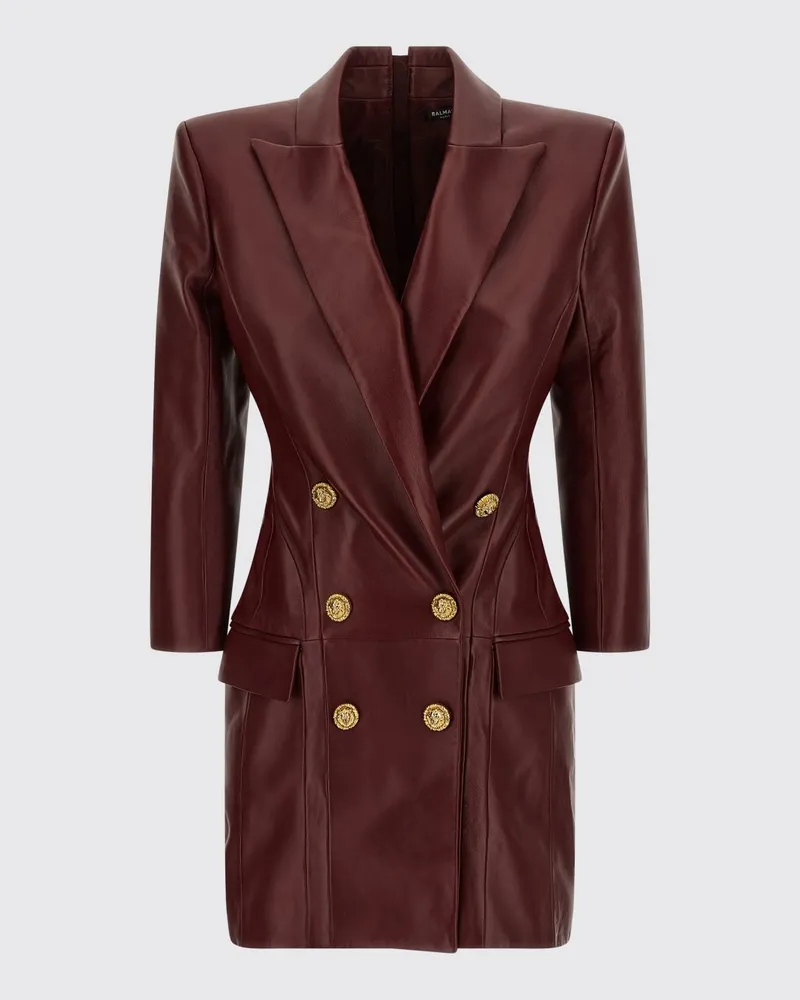 Balmain Kleid damen Burgunderrot